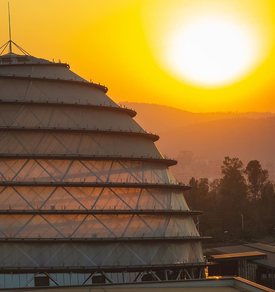 Kigali Convention Centre at sunset